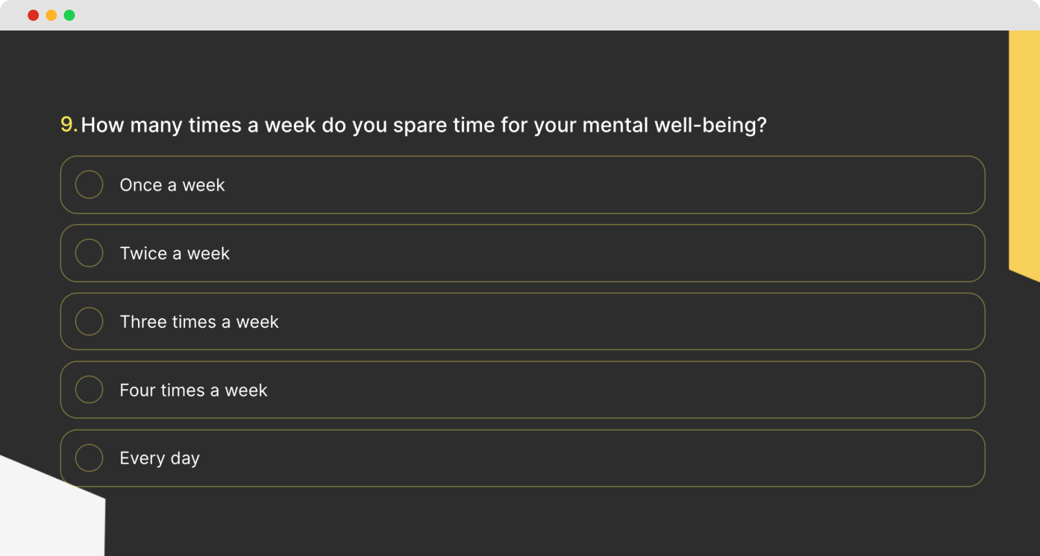 A question example about quantitative research about mental health